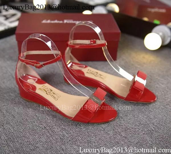 Salvatore Ferragamo Patent Leather Sandal FL0615 Red