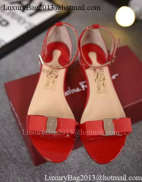 Salvatore Ferragamo Patent Leather Sandal FL0615 Red