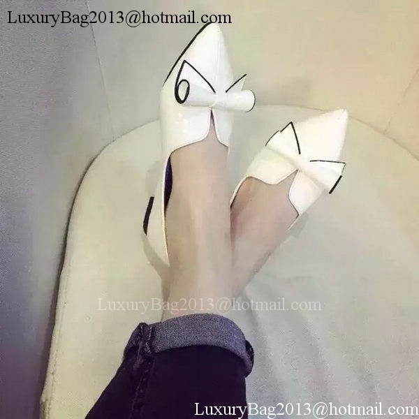 miu miu Patent Leather Flat MM354 White