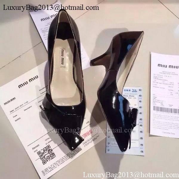 miu miu Patent Leather Flat MM380 Black