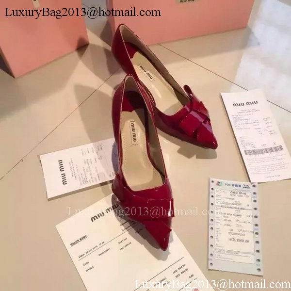 miu miu Patent Leather Flat MM381 Red