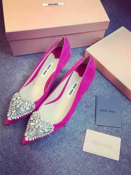 miu miu Suede Leather Pump MM387 Rose