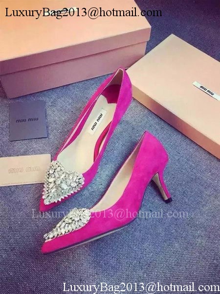 miu miu Suede Leather Pump MM387 Rose