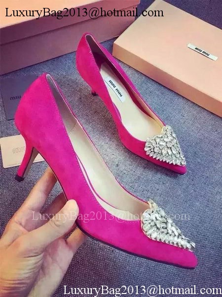 miu miu Suede Leather Pump MM387 Rose