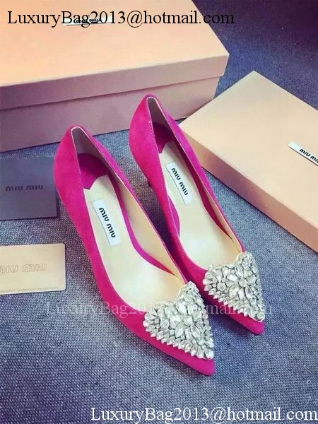 miu miu Suede Leather Pump MM387 Rose