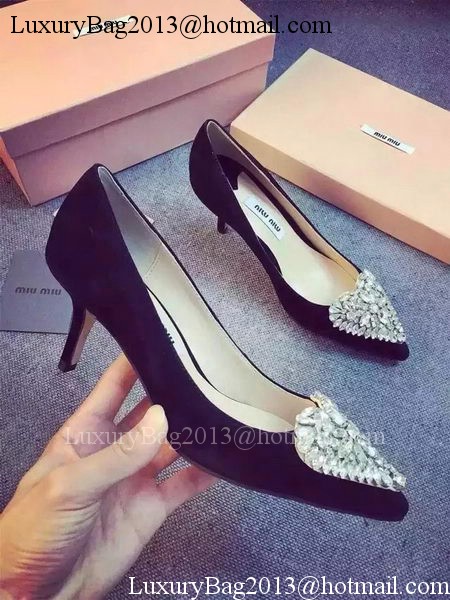 miu miu Suede Leather Pump MM388 Black