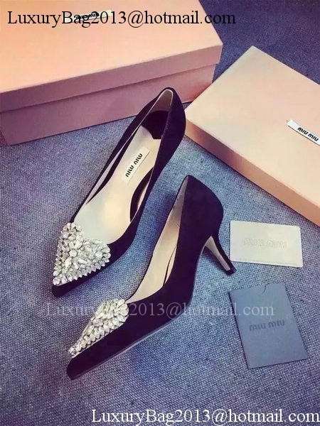 miu miu Suede Leather Pump MM388 Black