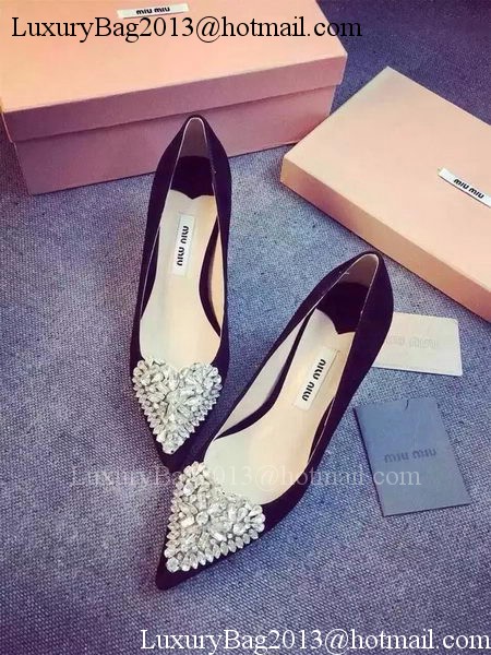 miu miu Suede Leather Pump MM388 Black