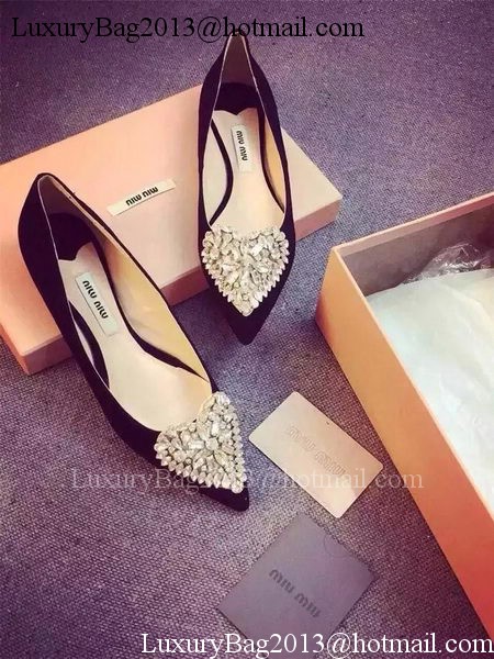 miu miu Suede Leather Pump MM390 Black