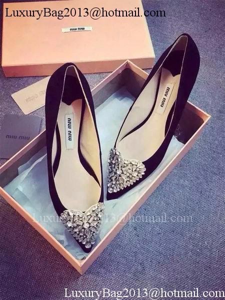 miu miu Suede Leather Pump MM390 Black