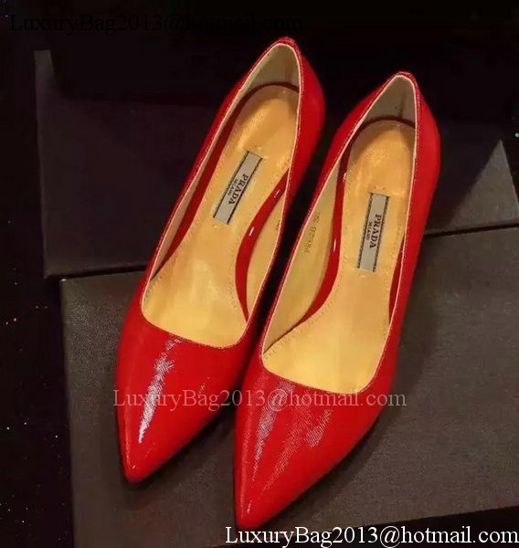 Prada 80mm Leather Pump PD518 Red