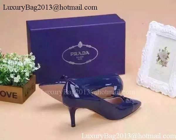 Prada 80mm Leather Pump PD521 Blue