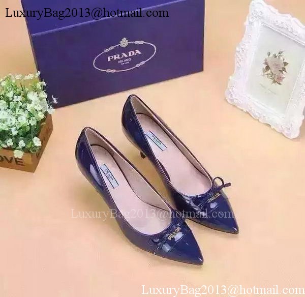 Prada 80mm Leather Pump PD521 Blue