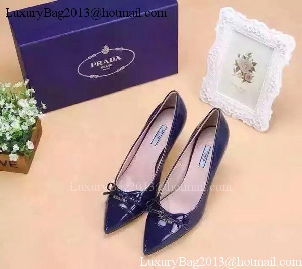 Prada 80mm Leather Pump PD521 Blue