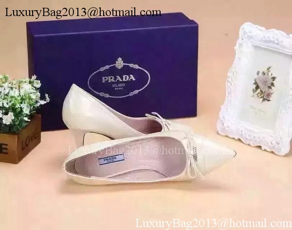 Prada 80mm Leather Pump PD522 White