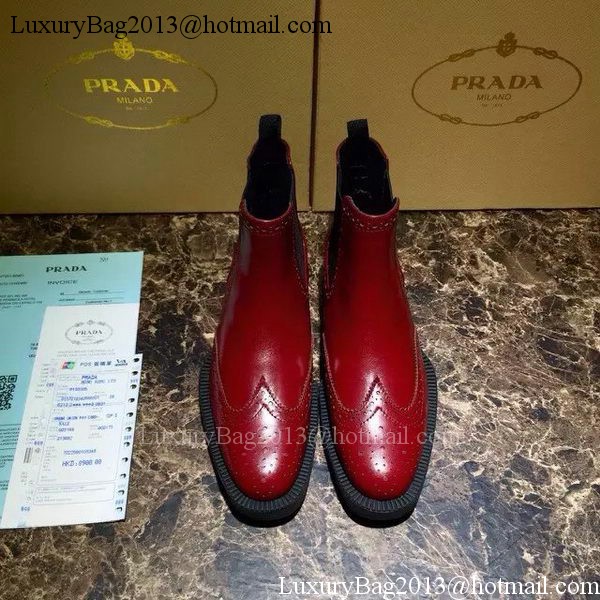 Prada Ankle Boot Leather PD556 Red