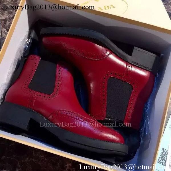 Prada Ankle Boot Leather PD556 Red