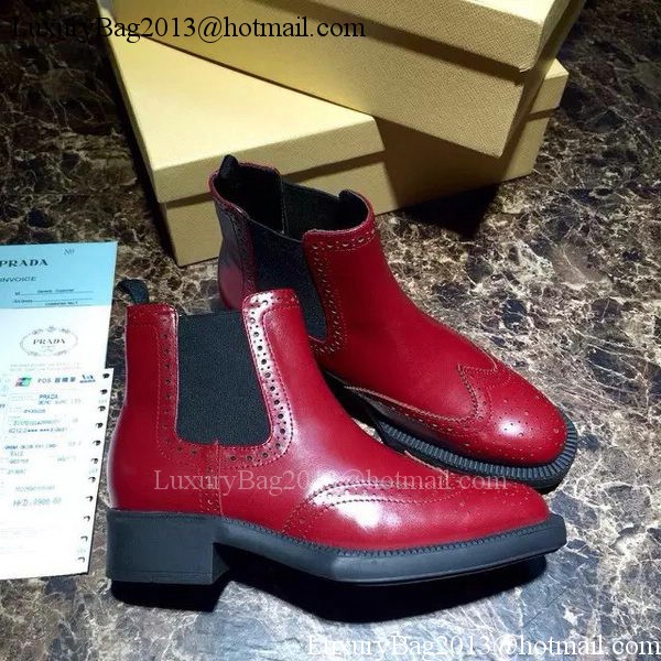 Prada Ankle Boot Leather PD556 Red