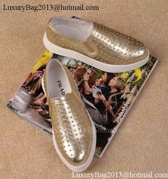 Prada Casual Shoes Leather PD472 Gold