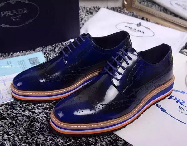 Prada Casual Shoes Leather PD474 Blue