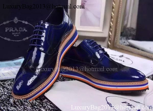Prada Casual Shoes Leather PD474 Blue