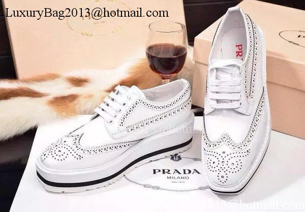 Prada Casual Shoes Leather PD477 Silver