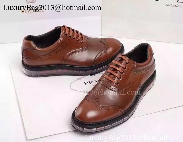 Prada Casual Shoes Leather PD482 Brown