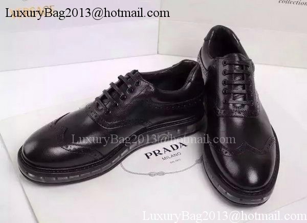 Prada Casual Shoes Leather PD483 Black