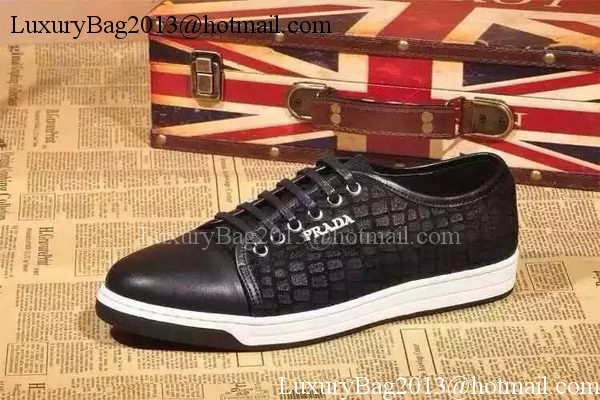 Prada Casual Shoes Leather PD487 Black