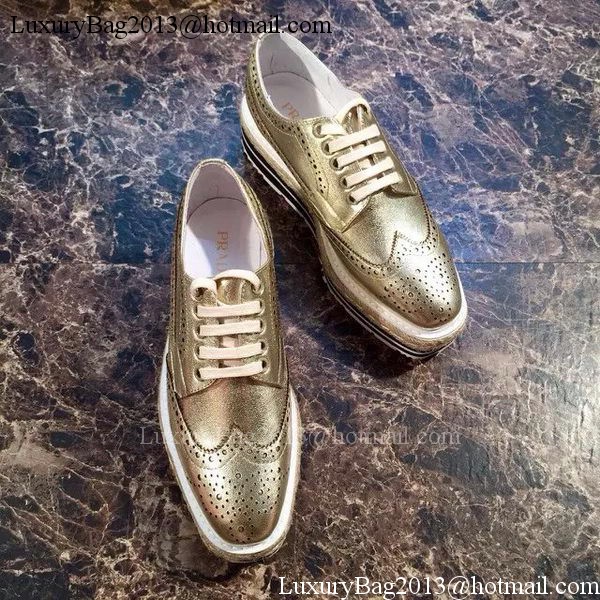 Prada Casual Shoes Leather PD513 Gold