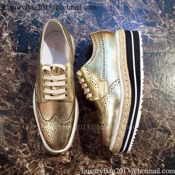 Prada Casual Shoes Leather PD513 Gold