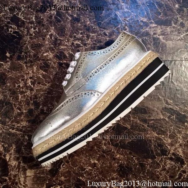 Prada Casual Shoes Leather PD514 Silver