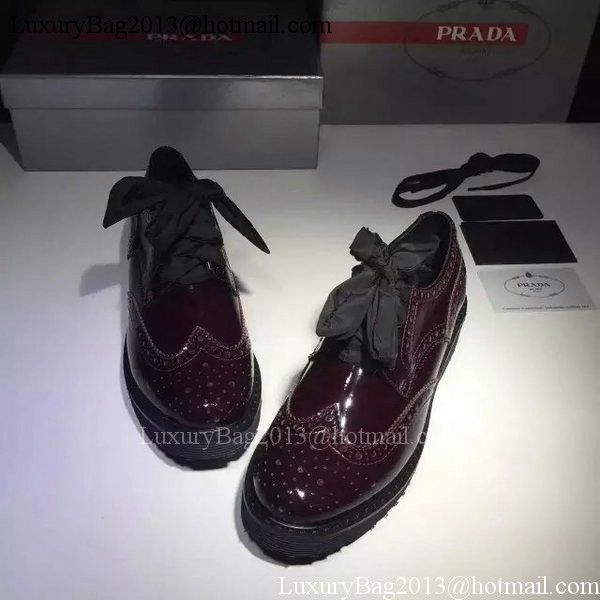 Prada Casual Shoes Leather PD530 Burgundy
