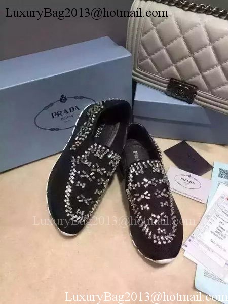 Prada Casual Shoes Leather PD535 Black