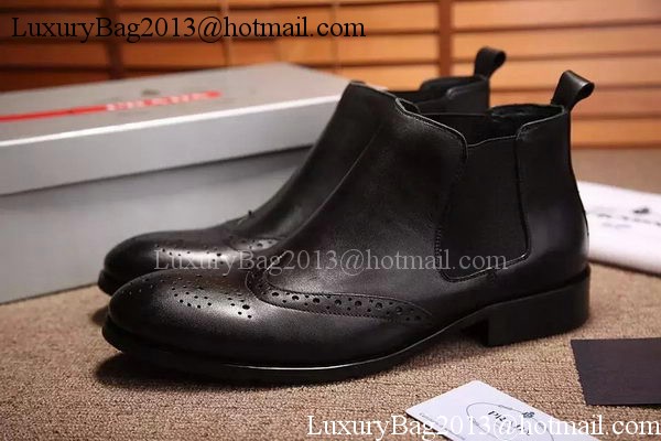 Prada Casual Shoes Leather PD538 Black