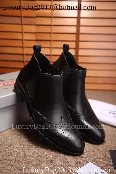 Prada Casual Shoes Leather PD538 Black