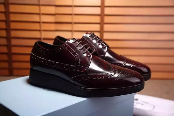 Prada Casual Shoes Leather PD540 Burgundy