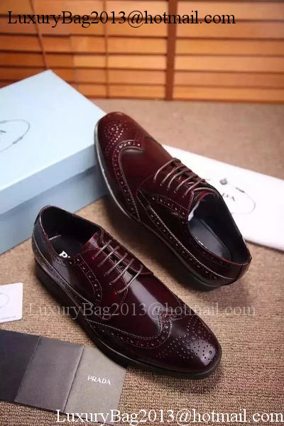 Prada Casual Shoes Leather PD540 Burgundy