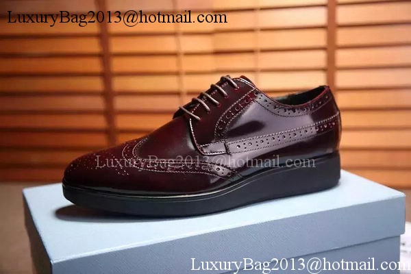 Prada Casual Shoes Leather PD540 Burgundy