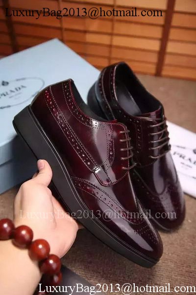 Prada Casual Shoes Leather PD540 Burgundy