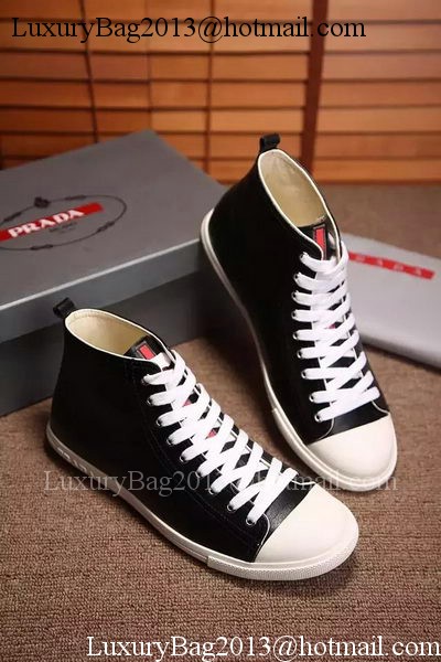 Prada Casual Shoes Leather PD543 Black