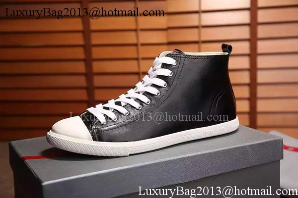 Prada Casual Shoes Leather PD543 Black