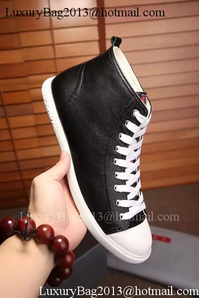 Prada Casual Shoes Leather PD543 Black