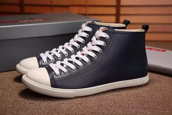 Prada Casual Shoes Leather PD544 Blue