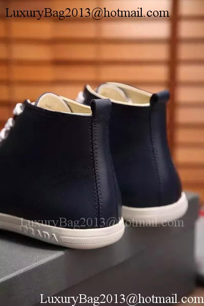 Prada Casual Shoes Leather PD544 Blue