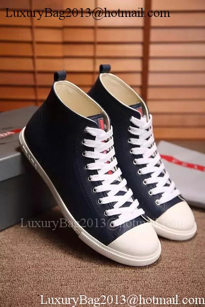 Prada Casual Shoes Leather PD544 Blue