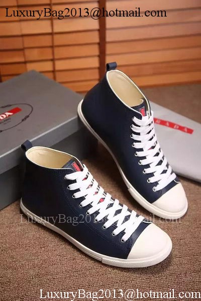 Prada Casual Shoes Leather PD544 Blue