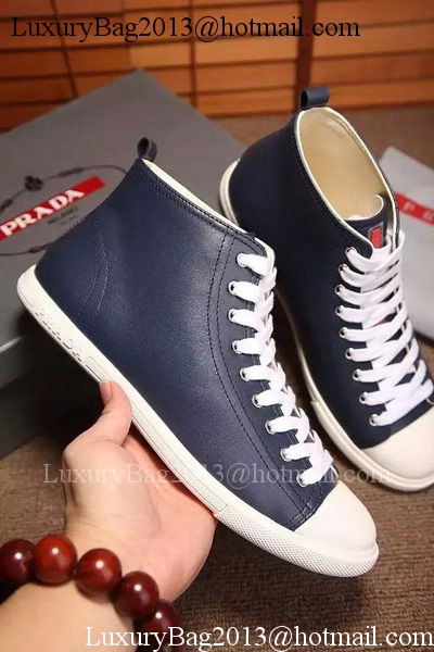 Prada Casual Shoes Leather PD544 Blue