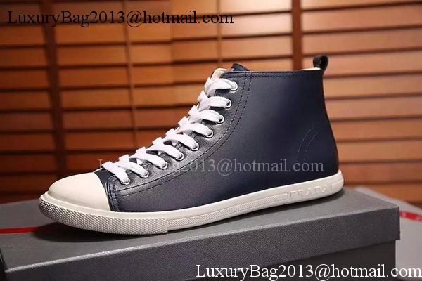 Prada Casual Shoes Leather PD544 Blue