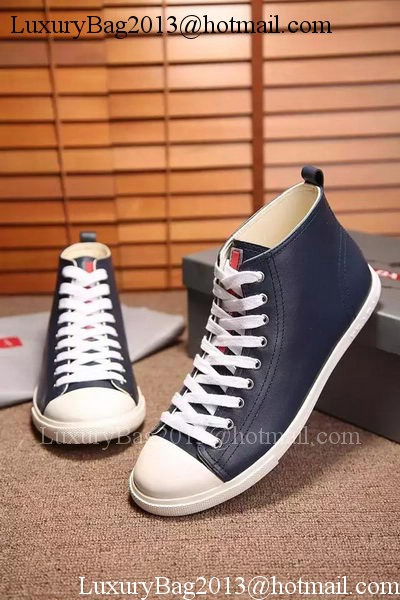 Prada Casual Shoes Leather PD544 Blue